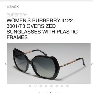 BURBERRY black oversized sunglasses